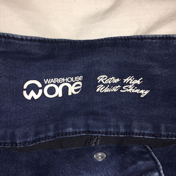 Dark Blue High Waisted Skinny Jeans - Picture 3 of 5